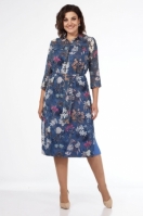 Платье 1861/синий Леди стиль классик