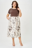 Платье 1581/шоколад Леди стиль классик